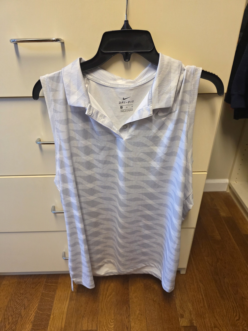 Nike White Sleeveless Dri-FIT Polo Tank Top